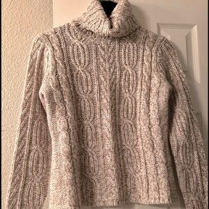 Turtle neck cable knit sweater